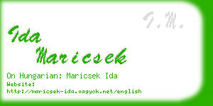 ida maricsek business card